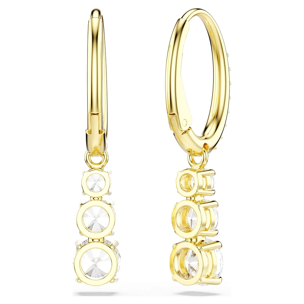 Stilla Attract hoop earrings, Round cut, White