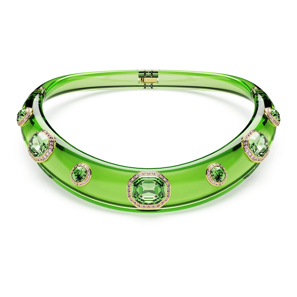 Choker, Mixed cuts, Green, Gold-tone plated by SWAROVSKI