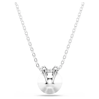 Bella V pendant, Round cut, Green, Rhodium plated by SWAROVSKI