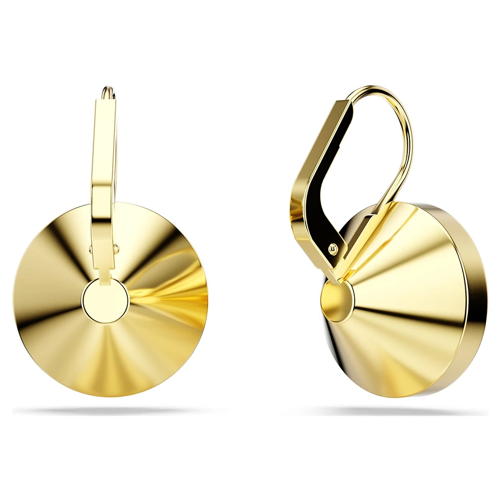 Bella drop earrings, Round cut, Red, Gold-tone plated by SWAROVSKI