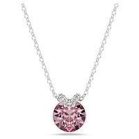 Bella V pendant, Round cut, Pink