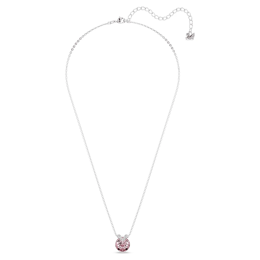 Bella V pendant, Round cut, Pink