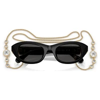 Sunglasses, Pillow shape, Black by SWAROVSKI