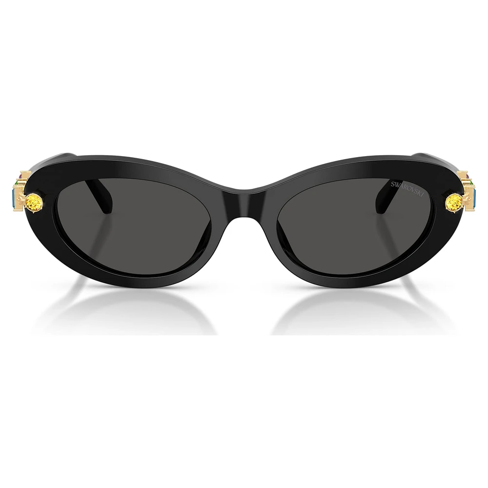 Sunglasses, Oval shape, Black by SWAROVSKI