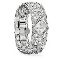 Curiosa bangle watch, Crystal bracelet, Silver tone, Stainless steel by SWAROVSKI
