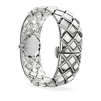 Curiosa bangle watch, Crystal bracelet, Silver tone, Stainless steel by SWAROVSKI