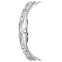 Curiosa bangle watch, Crystal bracelet, Silver tone, Stainless steel by SWAROVSKI