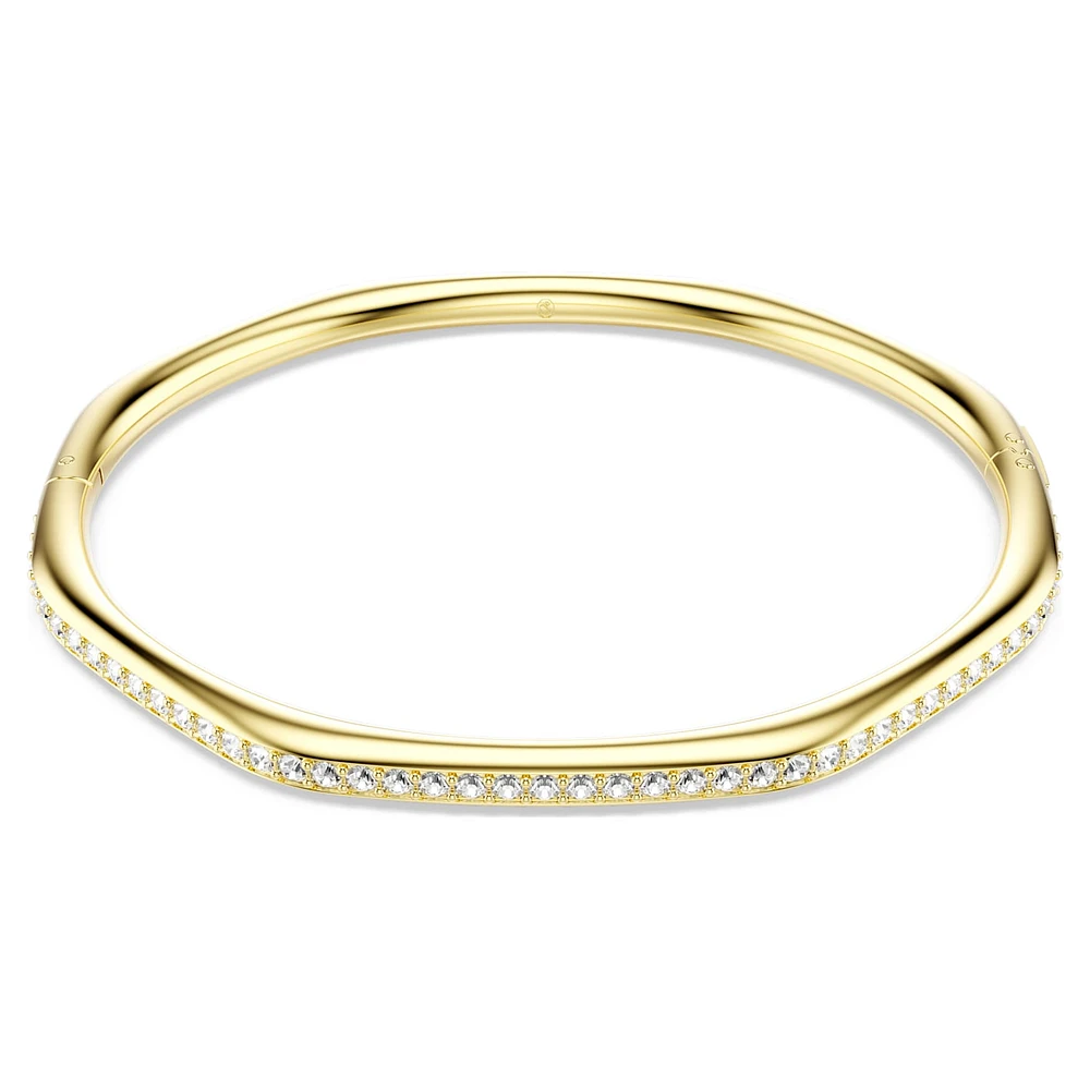 Dextera bangle, Octagon shape, Round cut, White, Gold-tone plated by SWAROVSKI