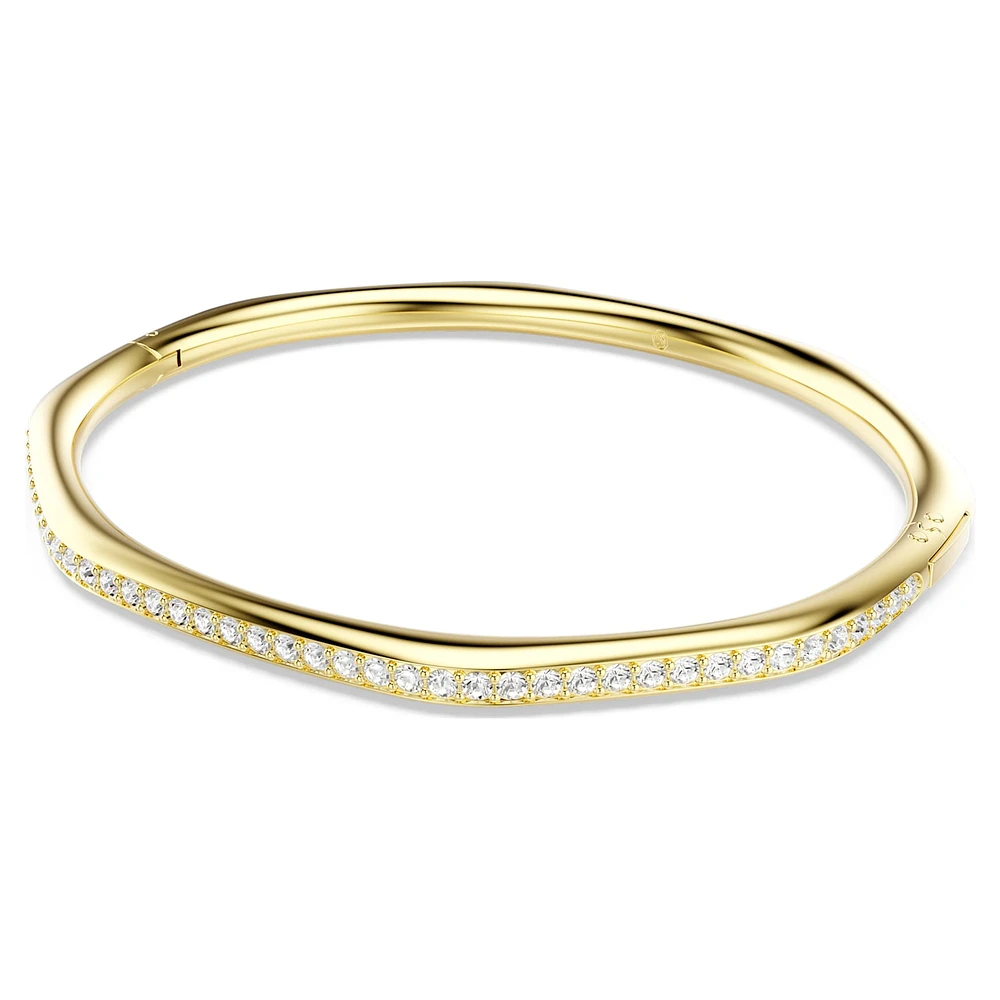 Dextera bangle, Octagon shape, Round cut, White, Gold-tone plated by SWAROVSKI