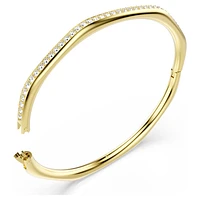 Dextera bangle, Octagon shape, Round cut, White, Gold-tone plated by SWAROVSKI