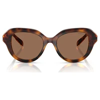 Sunglasses, Round shape, Brown by SWAROVSKI