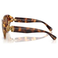 Sunglasses, Round shape, Brown by SWAROVSKI