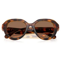 Sunglasses, Round shape, Brown by SWAROVSKI