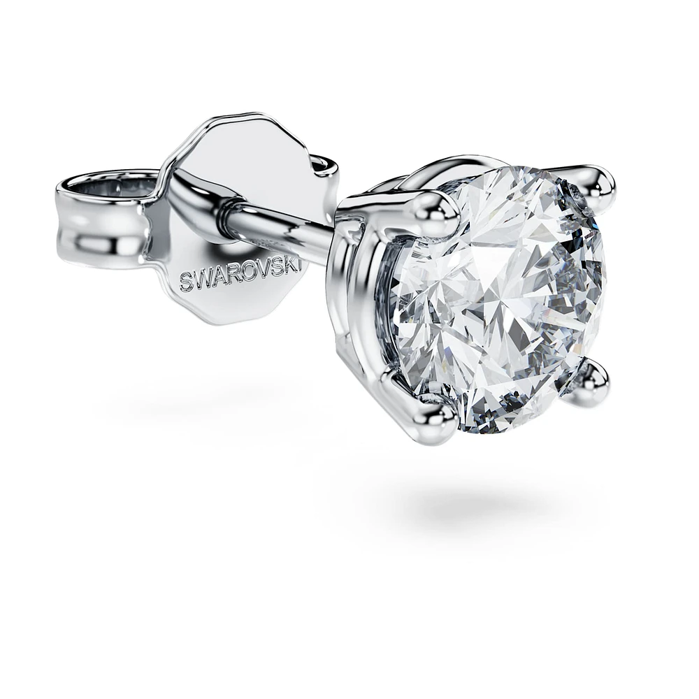 Eternity stud earring, Lab-grown diamonds 0.5 ct tw, Single, Round shape, 14K white gold by SWAROVSKI