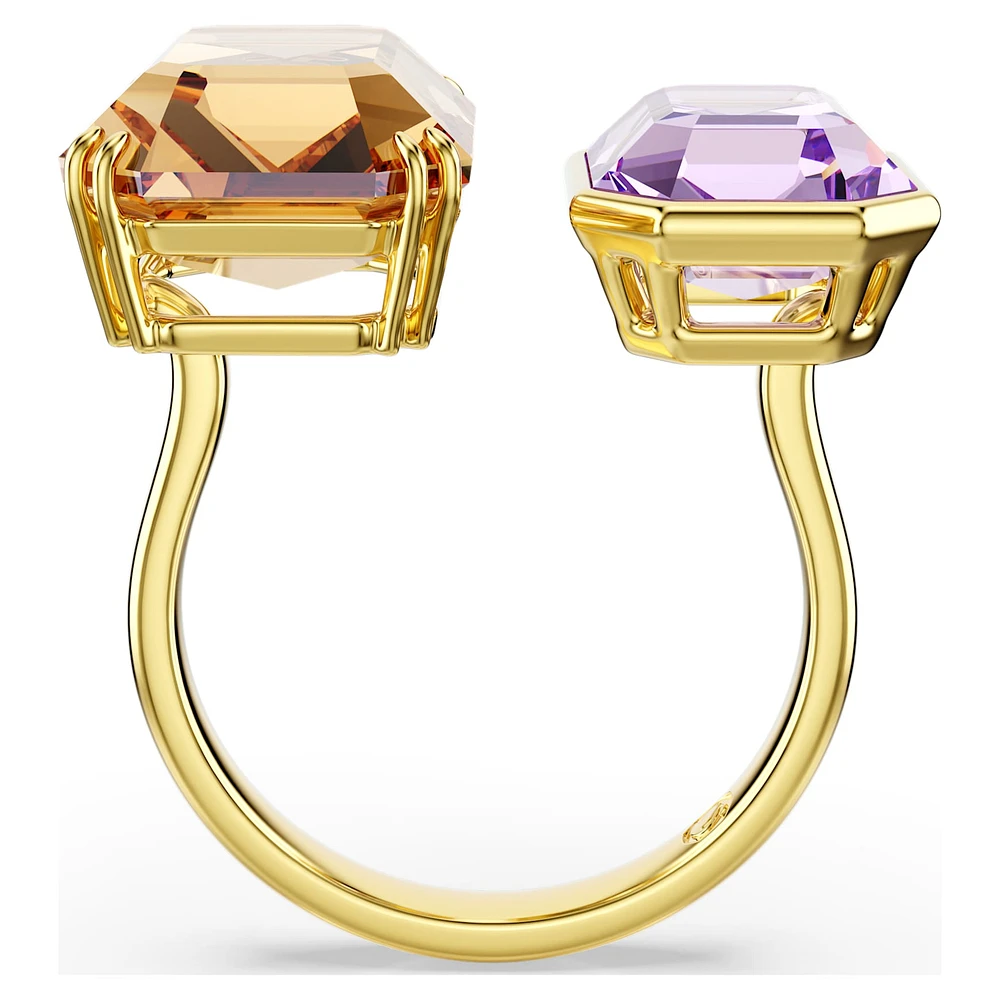 Millenia open ring, Octagon cut, Multicoloured, Gold-tone plated by SWAROVSKI
