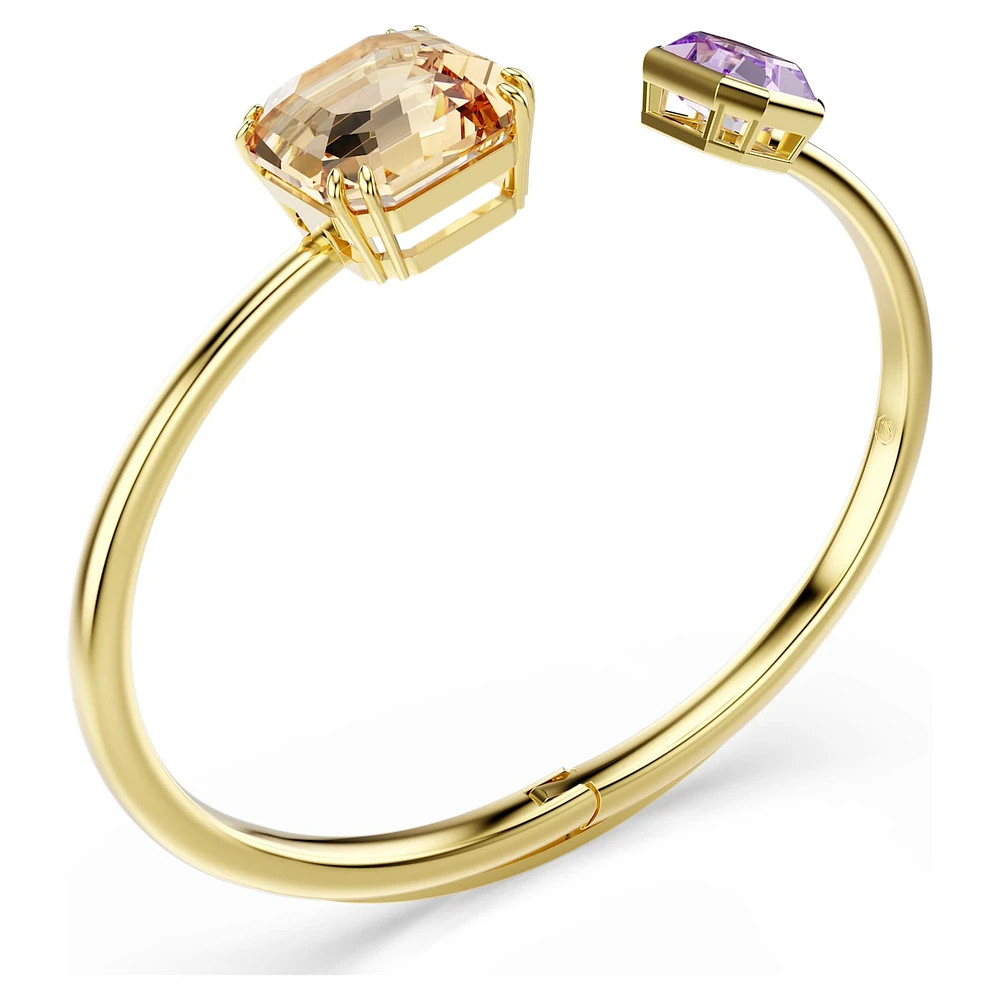 Millenia bangle, Octagon cut, Multicoloured, Gold-tone plated by SWAROVSKI