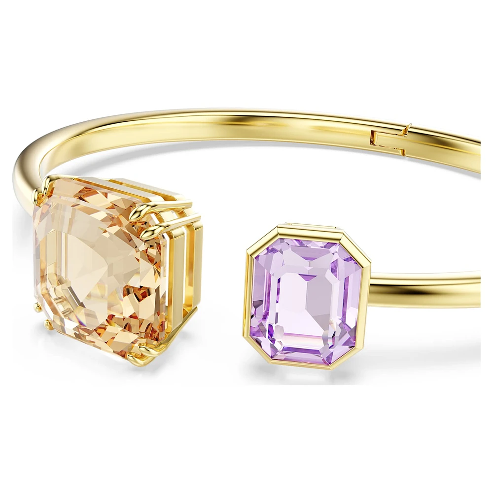 Millenia bangle, Octagon cut, Multicoloured, Gold-tone plated by SWAROVSKI