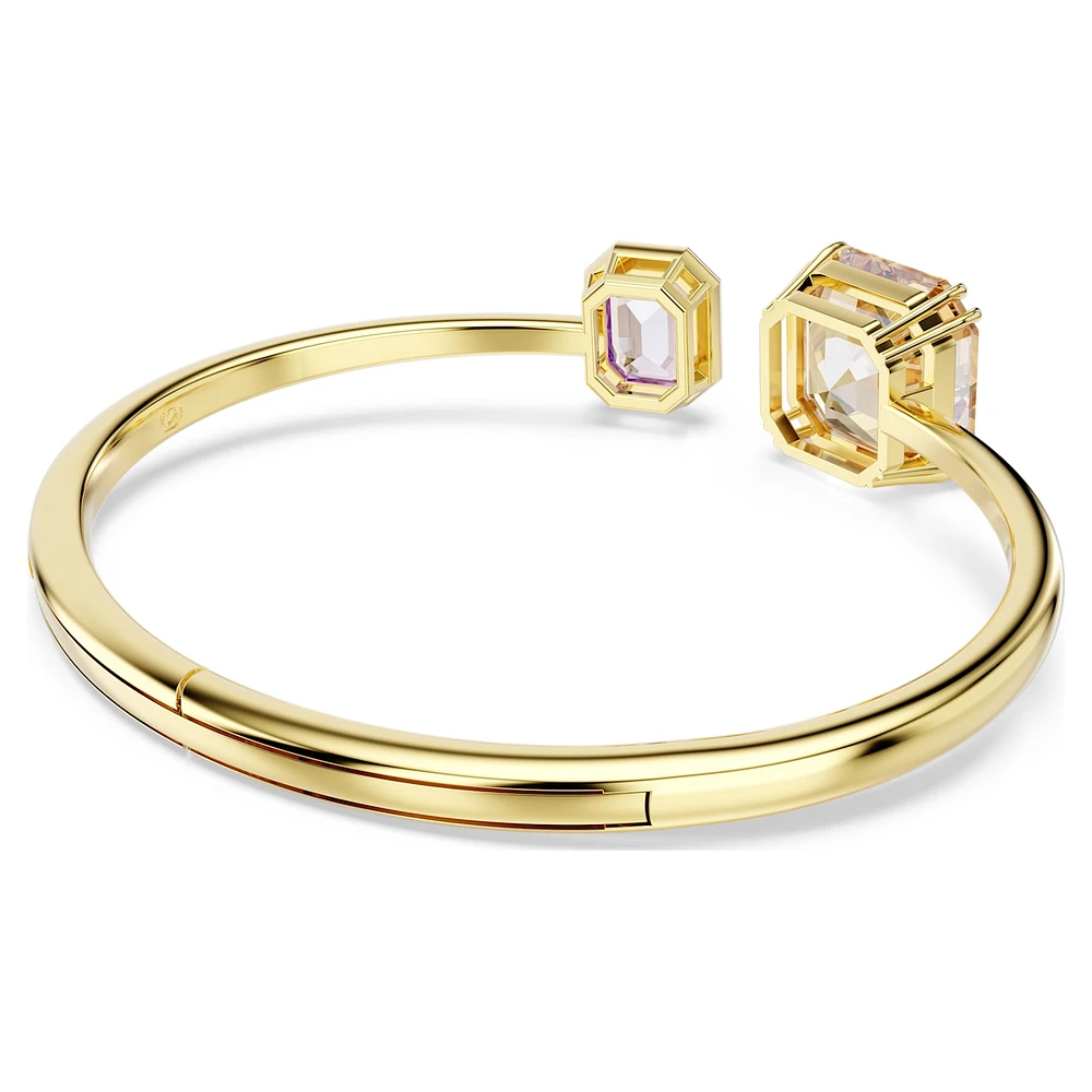 Millenia bangle, Octagon cut, Multicoloured, Gold-tone plated by SWAROVSKI