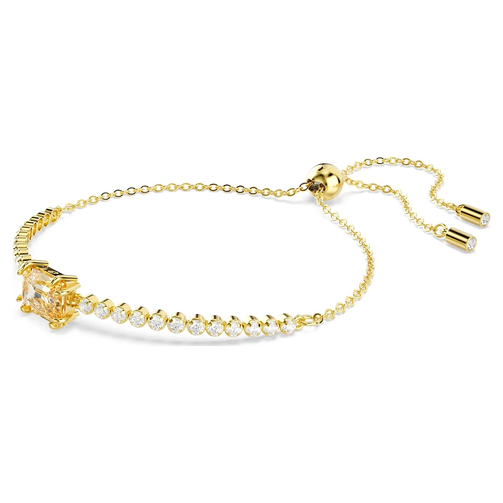Matrix Tennis bracelet, Mixed cuts, Caramel, Gold-tone plated by SWAROVSKI