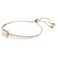 Matrix Tennis bracelet, Mixed cuts, White, Rose gold-tone plated by SWAROVSKI