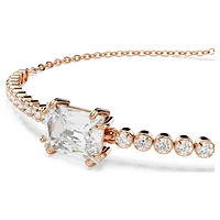 Matrix Tennis bracelet, Mixed cuts, White, Rose gold-tone plated by SWAROVSKI