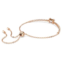 Matrix Tennis bracelet, Mixed cuts, White, Rose gold-tone plated by SWAROVSKI