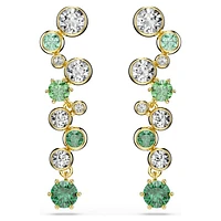Constella drop earrings, Mixed cuts, Green, Gold-tone plated by SWAROVSKI