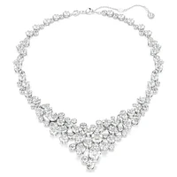 Constella necklace, Mixed cuts, Clasp, White, Rhodium plated by SWAROVSKI