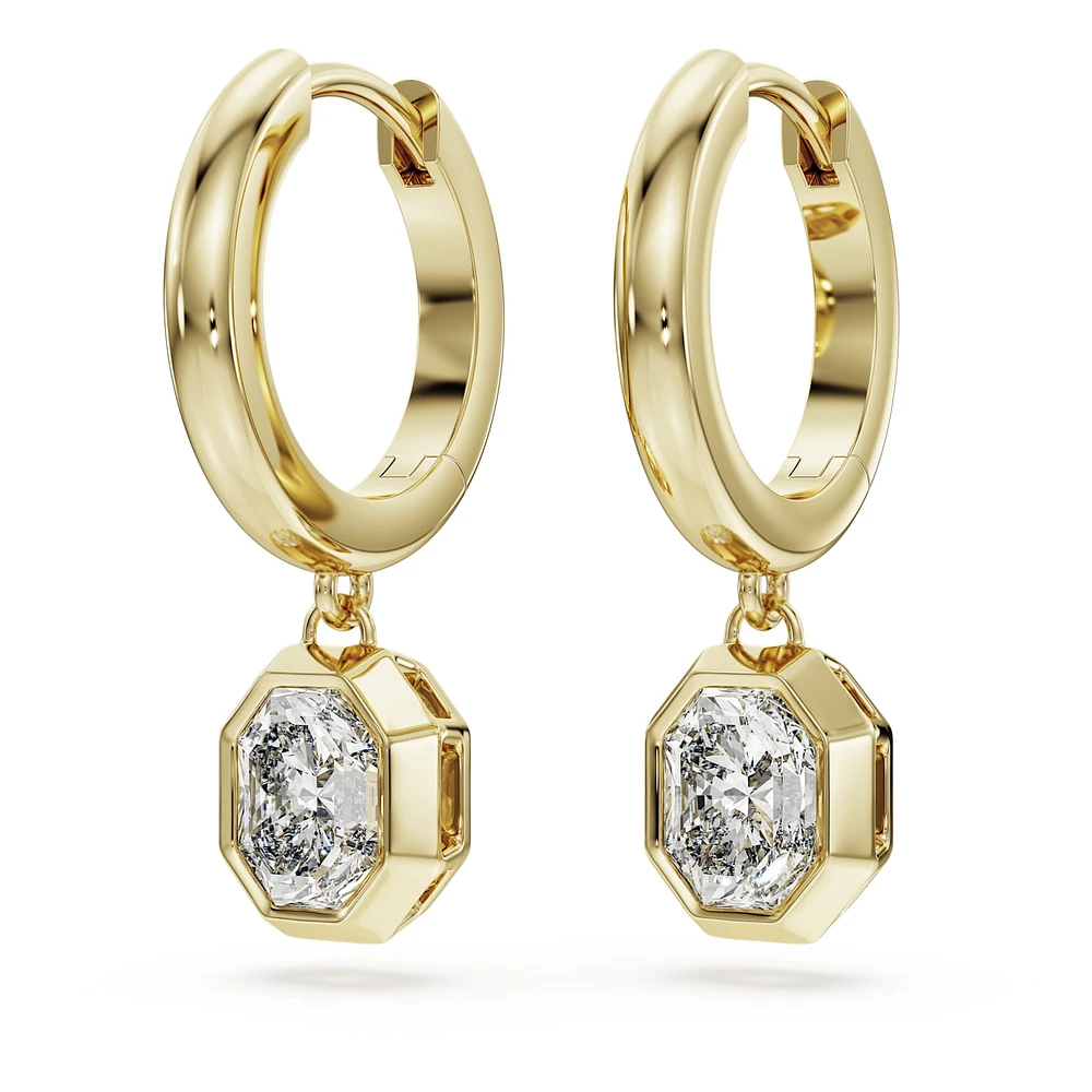 Octagon drop earrings, Lab-grown diamonds 1.0 ct tw, Octagon shape, 14K yellow gold by SWAROVSKI
