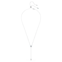 Stilla Attract Y necklace, Round cut, Blue, Rhodium plated by SWAROVSKI