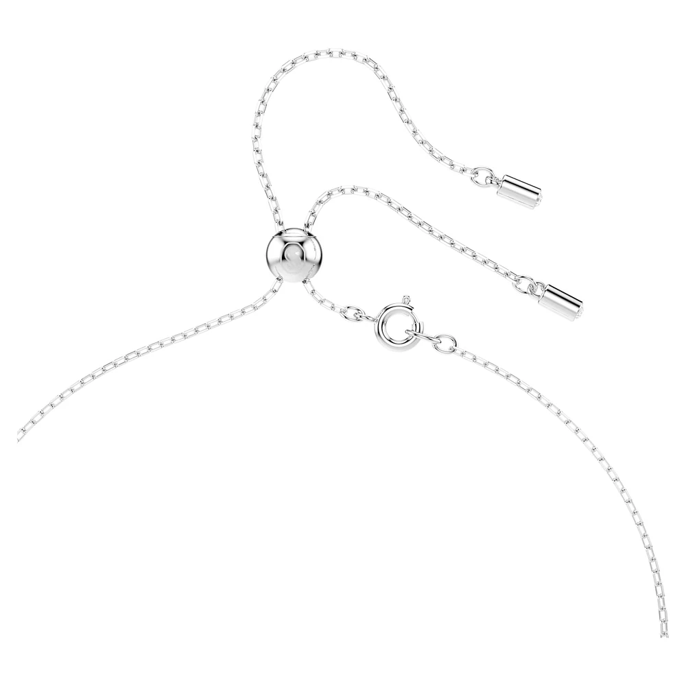 Stilla Attract Y necklace, Round cut, Blue, Rhodium plated by SWAROVSKI