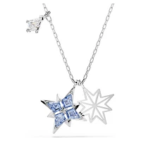 Symbolica pendant, Star, Blue, Rhodium plated by SWAROVSKI