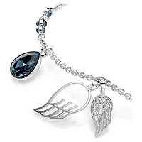 Symbolica bracelet, Wings, Blue, Rhodium plated by SWAROVSKI