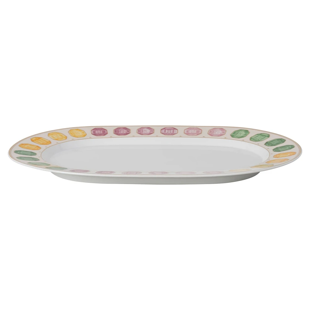 Idyllia platter, Porcelain, Crystal print motif, gemstone, Large, Multicoloured by SWAROVSKI