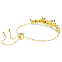 Idyllia Lilia bracelet, Butterfly, White, Gold-tone plated by SWAROVSKI