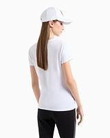 Armani Exchange - Slim fit T-shirt stretch cotton jersey, Woman, White, Size: