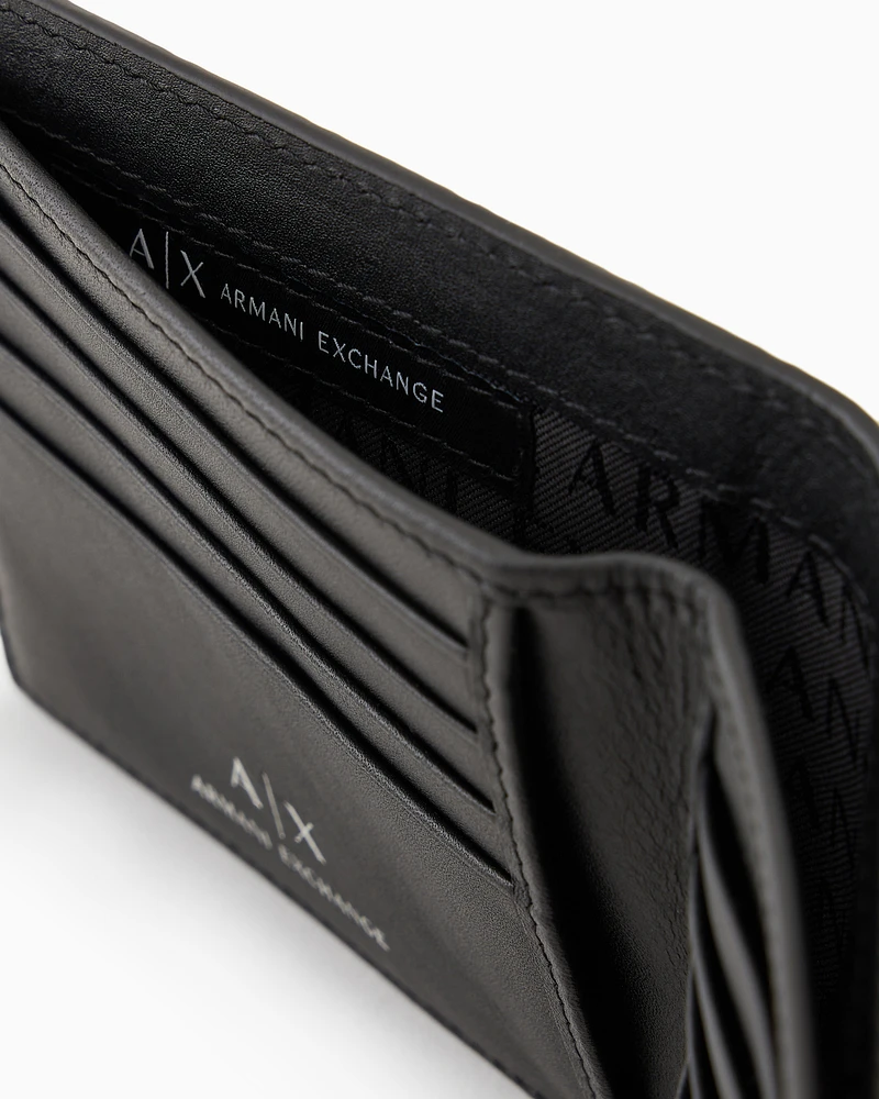 Armani Exchange - Leather book wallet, Man, Black, Size: TU