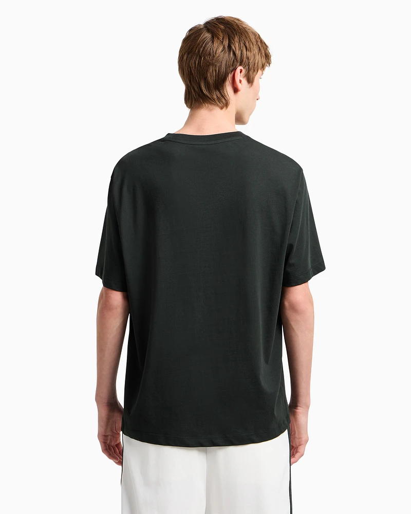 Armani Exchange - Regular fit T-shirt with logo print, Man, Green, Size:
