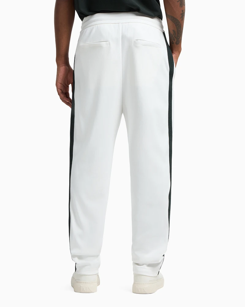 Armani Exchange - Regular fit trousers with contrasting band, Man, White, Size:
