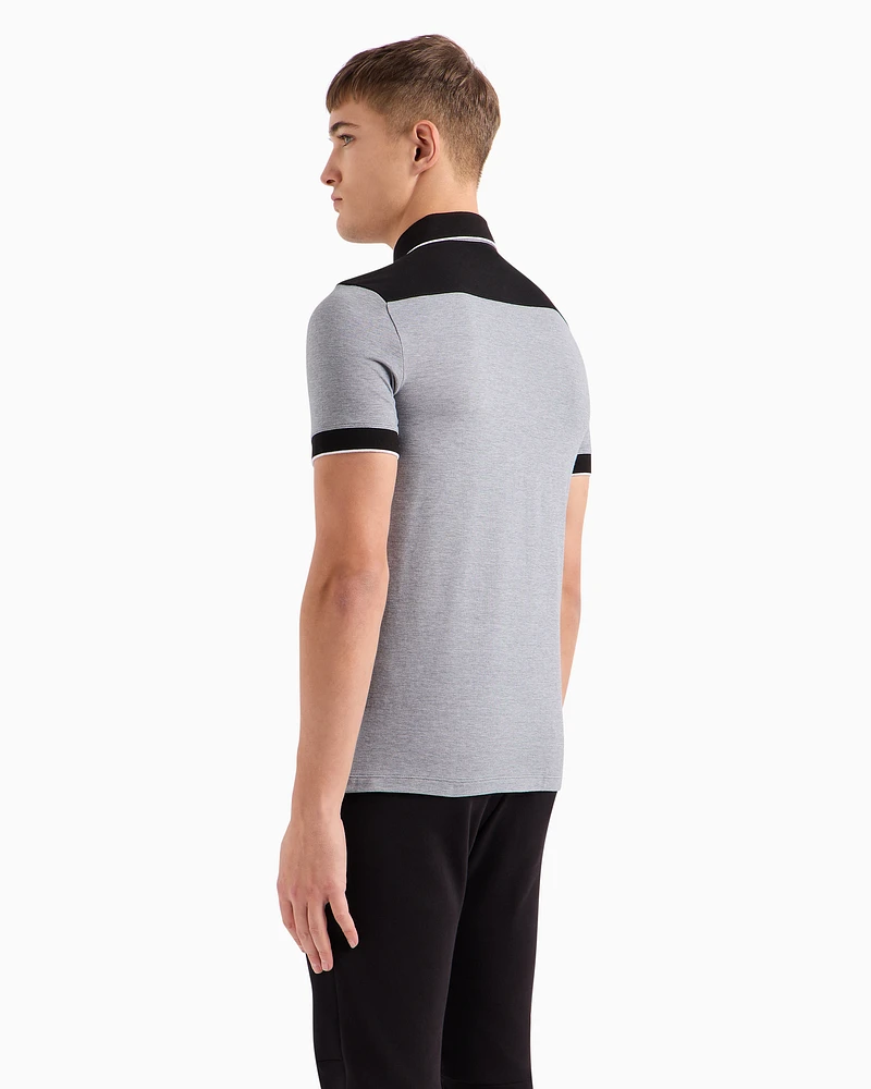 Armani Exchange - Cotton polo with contrasting details, Man, Black, Size: XL