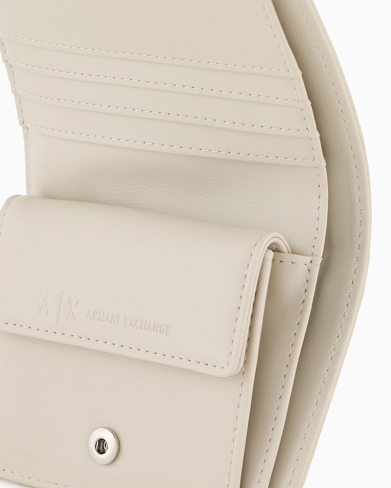 Armani Exchange - Small wallet with ASV logo, Woman, Beige, Size: TU