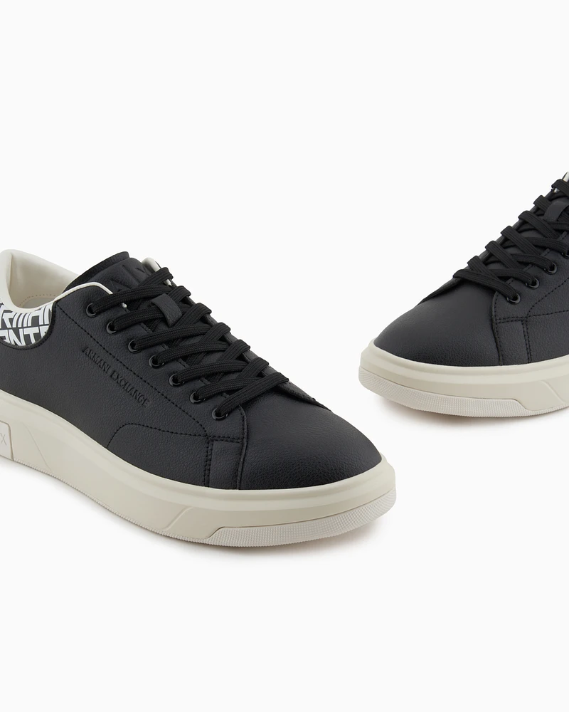 Armani Exchange - Sneakers with logo insert on the heel, Man, Black, Size:
