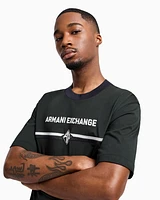 Armani Exchange - Regular fit T-shirt with logo print, Man, Green, Size: