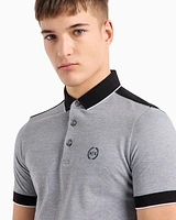 Armani Exchange - Cotton polo with contrasting details, Man, Black, Size: XL