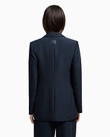 Armani Exchange - Single breasted jacket with one button, Woman, Navy_blue, Size: