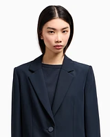Armani Exchange - Single breasted jacket with one button, Woman, Navy_blue, Size: