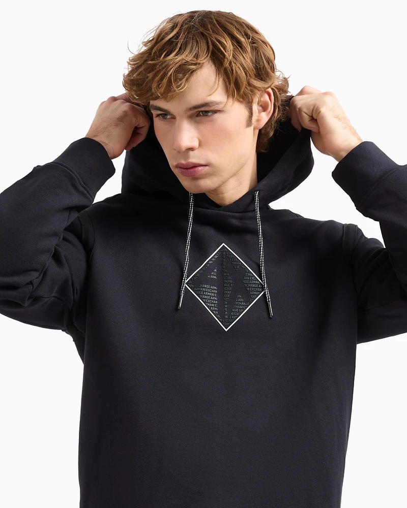 Armani Exchange - Hoodie with maxi logo on the chest, Man, Navy Blue, Size:
