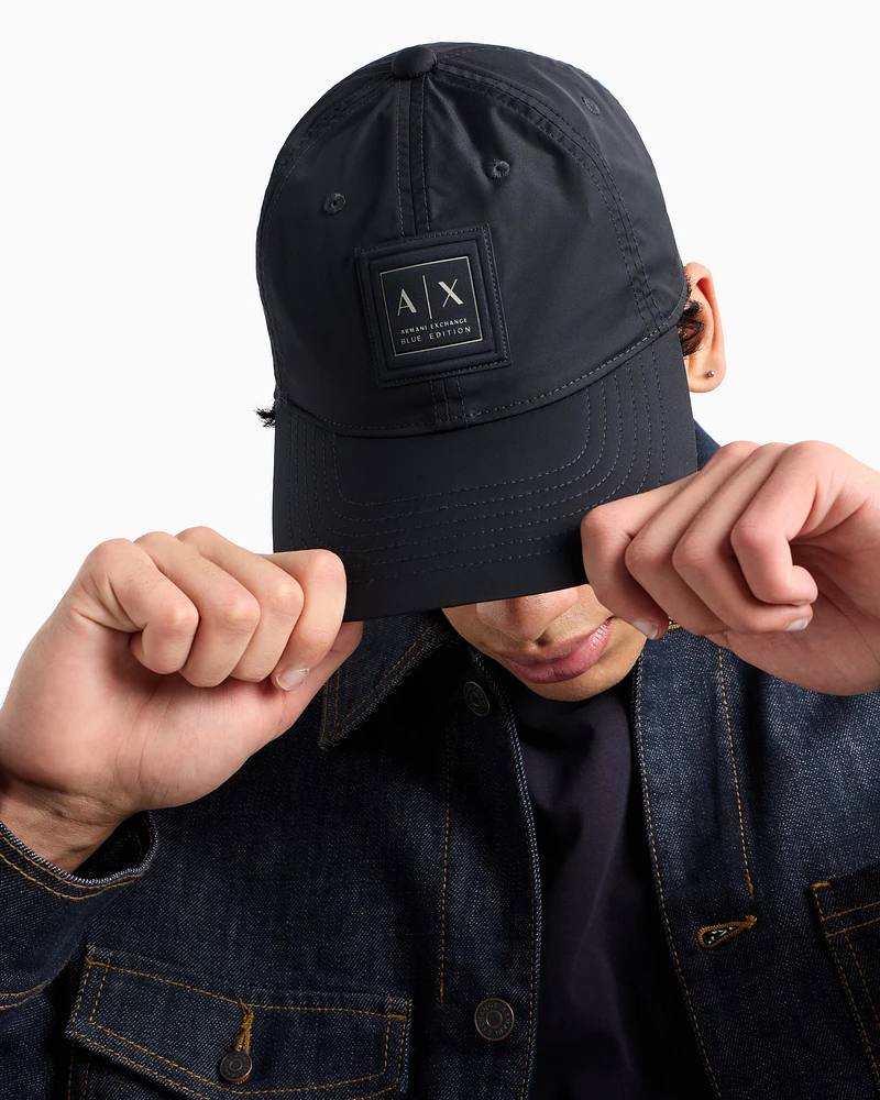 Armani Exchange - Cap with visor and logo, Man, Navy Blue, Size: TU