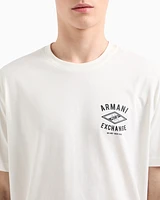 Armani Exchange - Regular fit T-shirt with central logo, Man, White, Size: