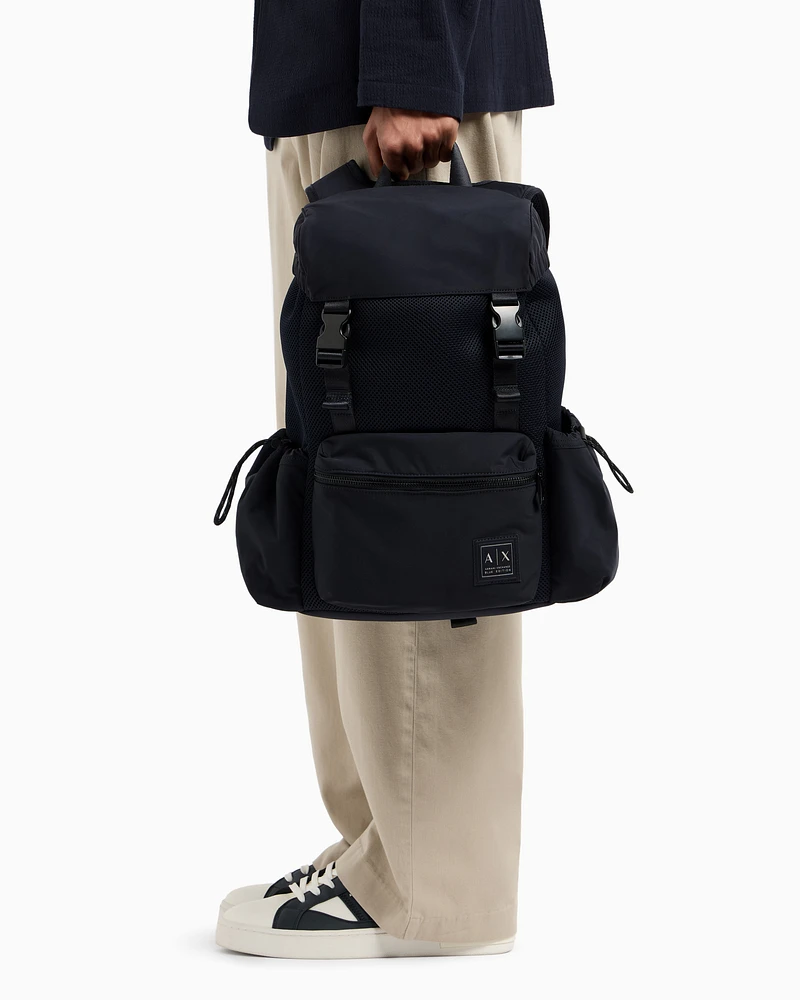 Armani Exchange - Backpack with side pockets, Man, Navy Blue, Size: TU